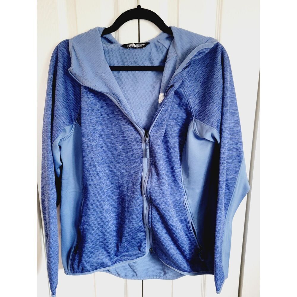 The North Face XL Navy Blue Zip Up Hoodie Thermal‎ Jacket Womens Pockets